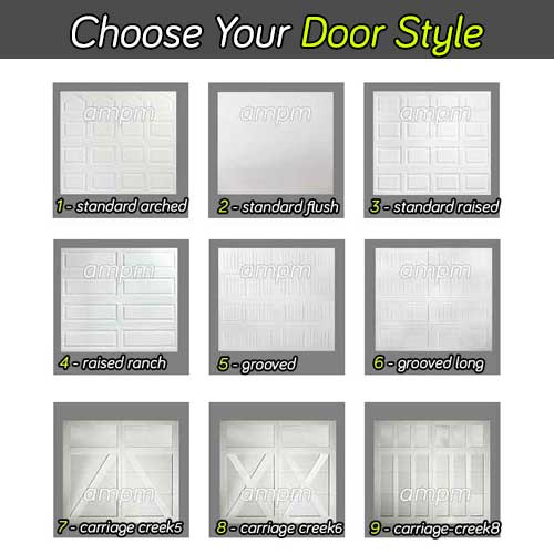 New residential garage door styles